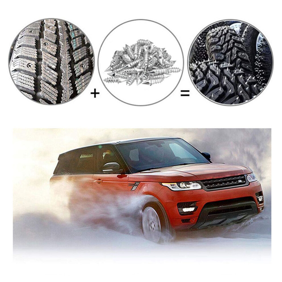 50Pcs Car Motorcycle Snow Spikes Screw Tire Rivets Anti-Slip Off-Road Silver 7641373912472