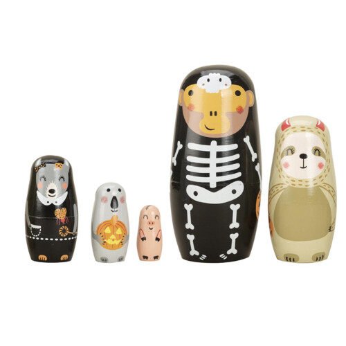 5Pcs Halloween Nesting Dolls Lovely Stacking for Easter Birthday Gift 1
