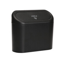 Odor Resistant Mini Car Trash Can With Garbage Bags Waterproof Spring Lid Design Durable Plastic Hanging Portable Garbage Bin For Cars Offices Homes,