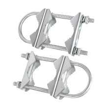 2x Double Antenna Mast Clamp V Jaw Block Sturdy for TV Fence Outdoor A