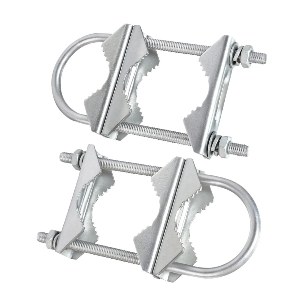 2X Double Antenna Mast Clamp V Jaw Block Sturdy For Tv Fence Outdoor A 6901423259751