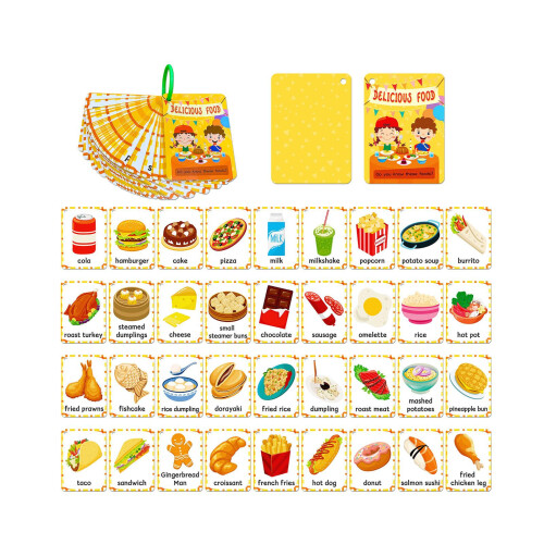 Food Flash Cards Interactive Coordination Early Learning for Daycare C 2