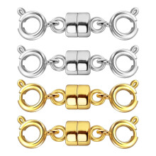 4 Pieces Magnetic Necklace Clasps Closures Versatile Shiny Surface Ext