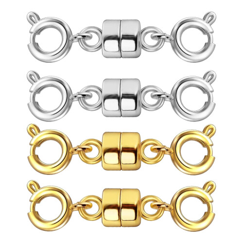 4 Pieces Magnetic Necklace Clasps Closures Versatile Shiny Surface Ext