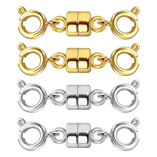 4 Pieces Magnetic Necklace Clasps Closures Versatile Shiny Surface Ext 1
