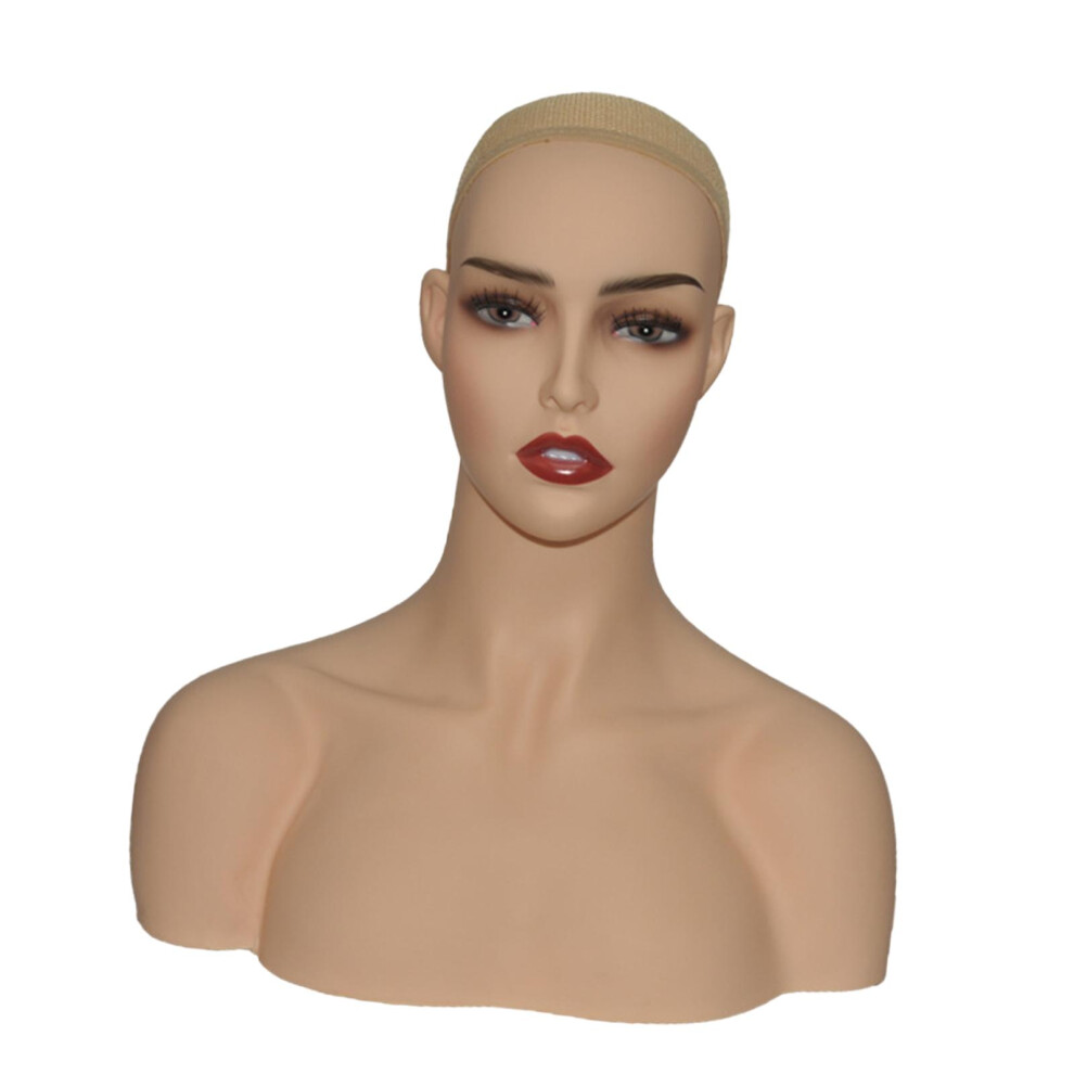 Female Mannequin Head PVC Wig Holder for Earrings Wig Necklace Shoppin