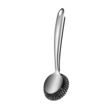 Stainless Steel Dish Scrubber Brush with Long Handle Metal Sponge 3.5x