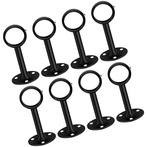 8Pcs Ceiling Curtain Rod Bracket Support Multifunctional Heavy Duty fo 2