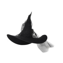Halloween Witch Hat Novelty with Mesh Decor for Club Photo Prop Themed