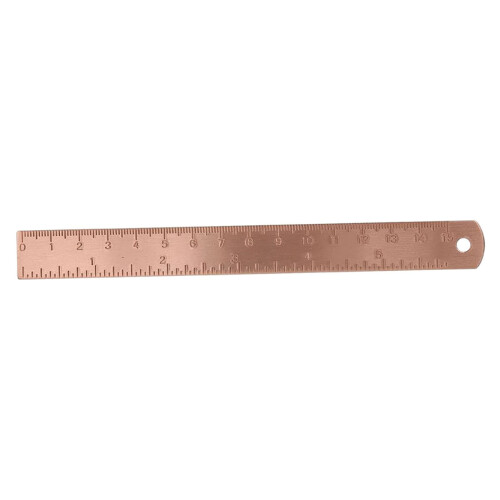 Copper Ruler Handy 6 inch/ 15cm Metal Ruler for Notebooks Architect Wo ...