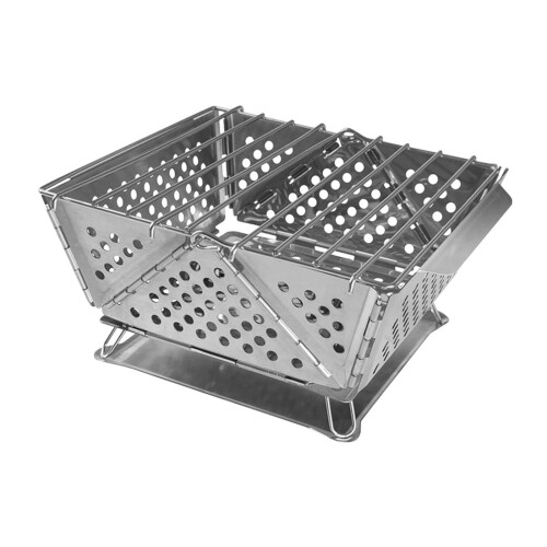 Folding Fire Pit Camping Grill Portable Campfire Grill for Patios BBQ 2