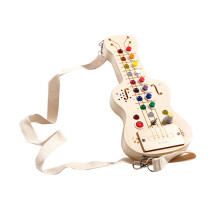 Wooden Guitar Musical Busy Board Sensory Toy for Birthday Gifts at Hom