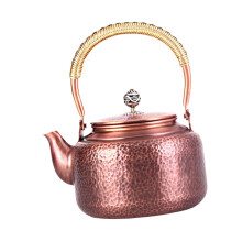 Copper Teapot Boiling Water Coffee Retro Kung Fu Tea Pot for Picnic Te