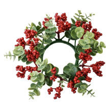 Artificial Candles Wreath Floral Arrangement for Cafe Dining Table Far