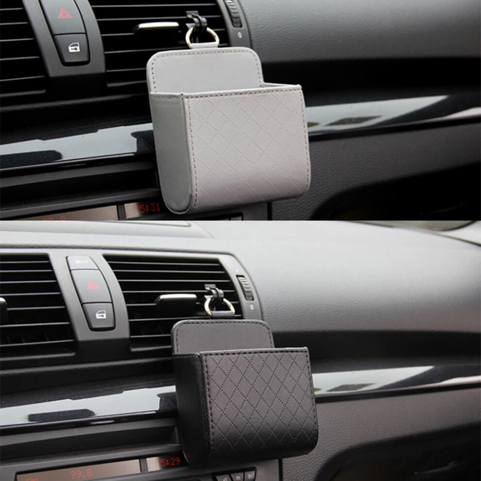 Stylish Checkered Car Vent Organizer For Essentials And Sunglasses 3181373913344