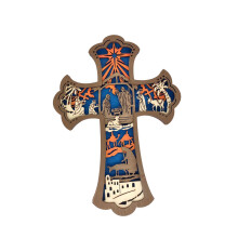 Cross Hanging Pendant for Home Decor Wooden Ornament for Home Window C