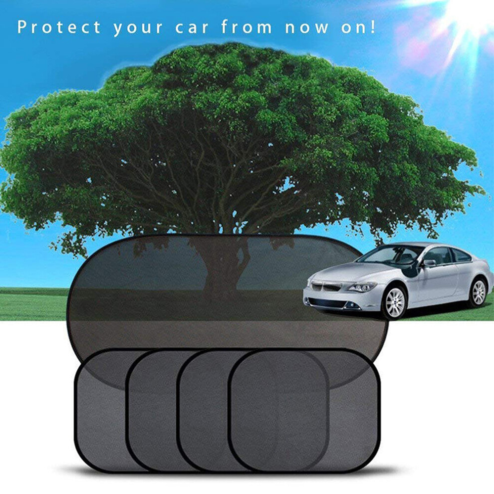 5 Pcs Car Sun Shade Set for Side & Rear Windows with Suction Cups Waterproof