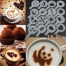 DIY Decorating Stencils 16Pcs for Cappuccino Cakes and Cupcakes