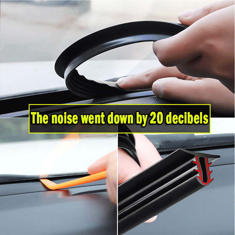 Anti Noise 1.6M Car Windshield Seal Strip For Dash & Doors Black 4931373914716
