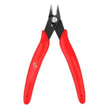 Side cutters, diagonal, mini scissors for electrical cables, model making, thin hardness, red