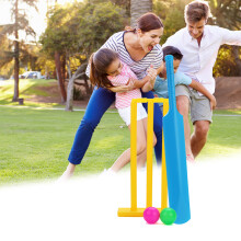 Children's Multicolor Indoor Outdoor Cricket Set Plastic Interactive Toy