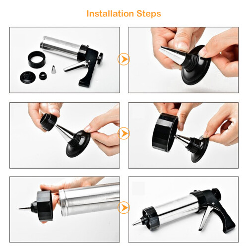 Durable Stainless Steel Cake Decorating Gun Set with 13 Discs 2