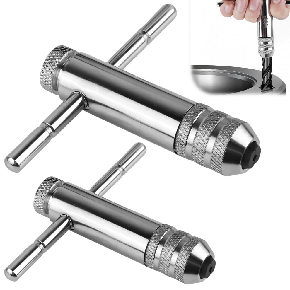 Pack Of 2 T Handle Tap Wrench Ratchet, Tool Holder With Sliding Handle For Taps, Adjustable Hand Tshaped Wrench Kit For Metric Taps M3m8/M5m12 9382693789280