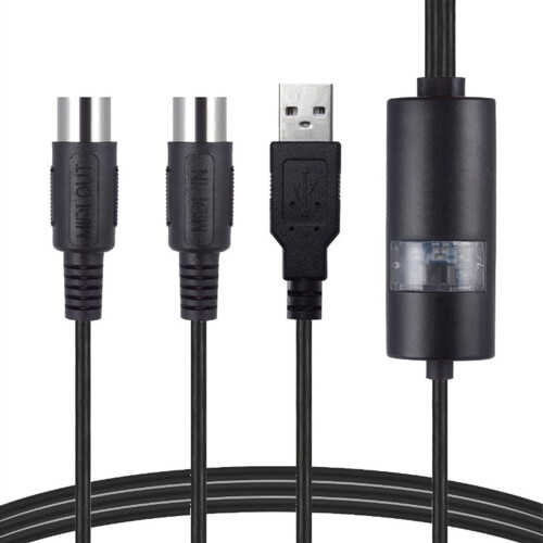 Convertisseur adaptateur de câble USB MIDI, connectez le-Noir