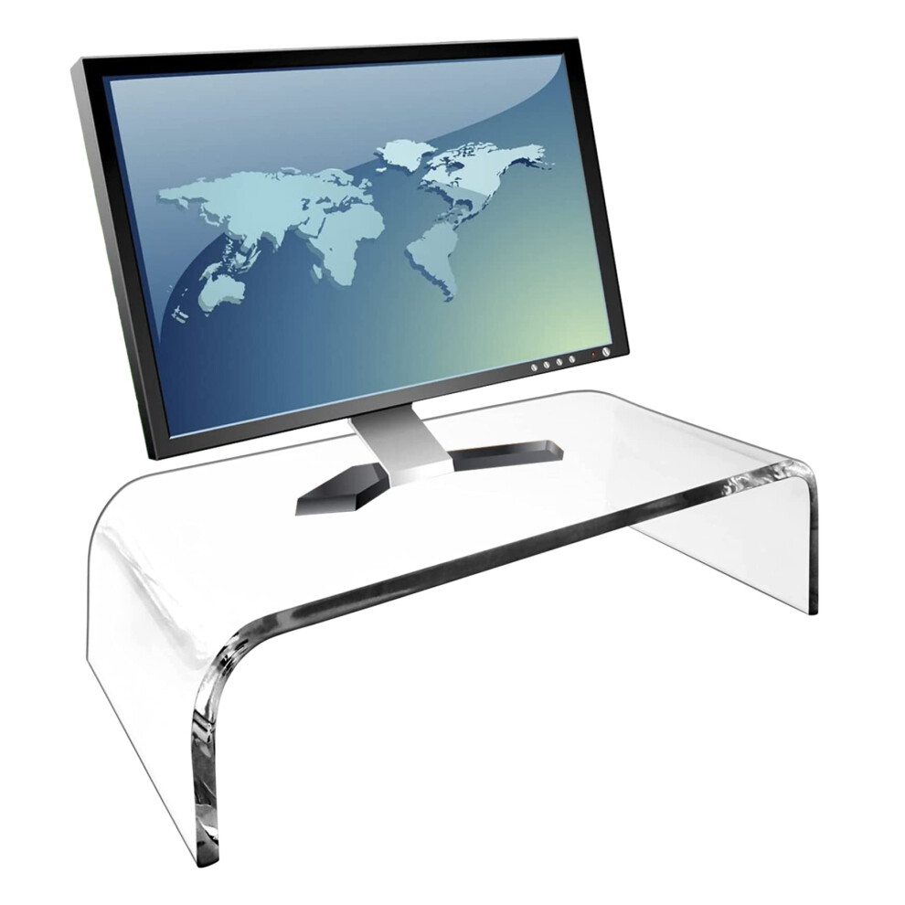 Clear Acrylic Monitor Stand, Ergonomic Riser For Eyelevel Viewing And Keyboard Storage, 11.8X8x2.8 Inch Ultra Sturdy Desktop Platform 9347817260946