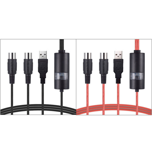 Convertisseur adaptateur de câble USB MIDI, connectez le-Noir 2