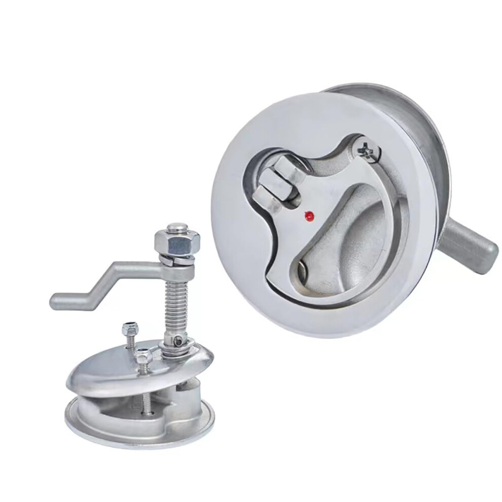 2 Pack 316 Stainless Steel Boat Cam Latch, Flush Pull Marine Hatch Lock 2 Inch With Back Plate 9347817261042