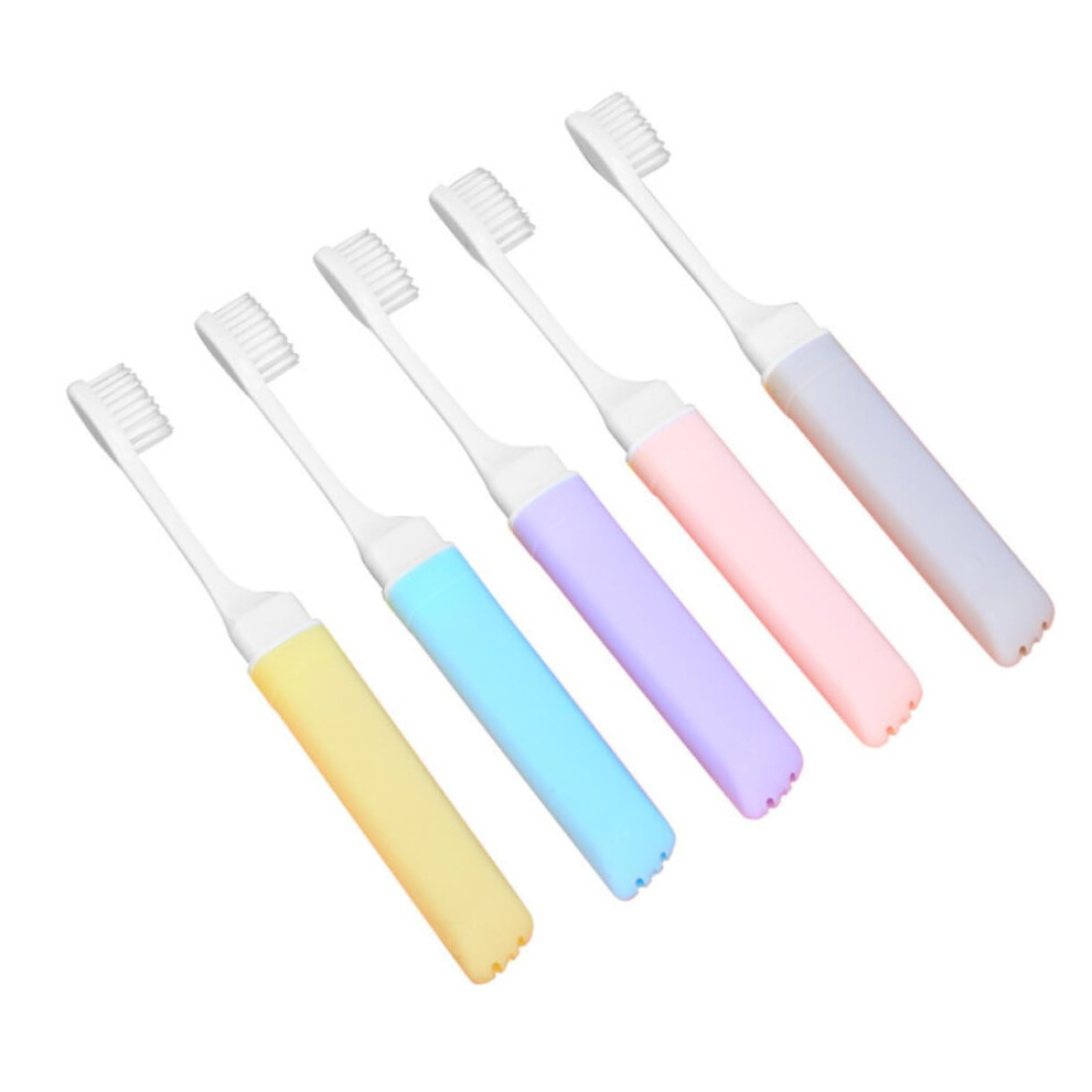 Foldable Toothbrushes 5Pack Travel Toothbrushes With Soft Bristles And WearResistant Handle Colors May Vary