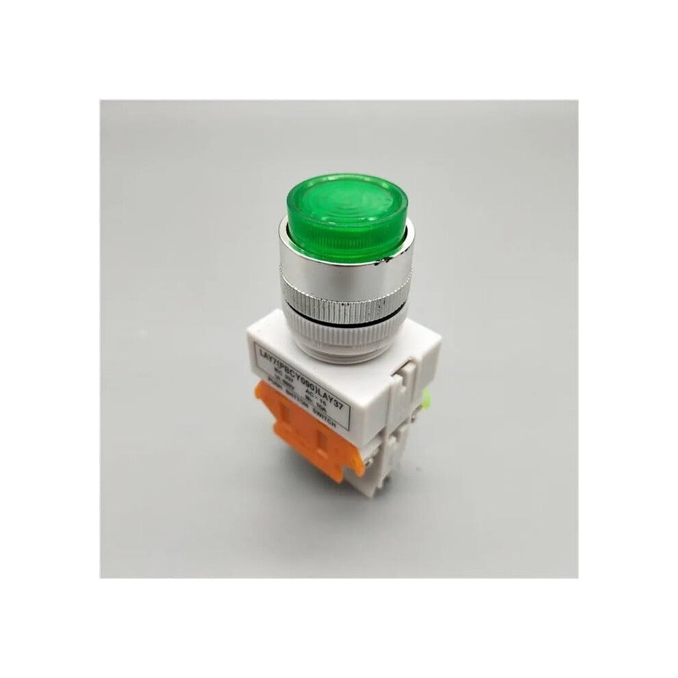 22Mm Lay3711dn Selflocking Push Button Switch Green Light 220V 10A 660V Durable 9382693959218