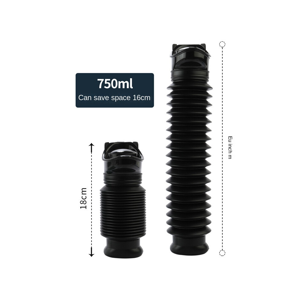 (Black color box, Leakproof 750ML) Folding telescopic urine bucket 750ML
