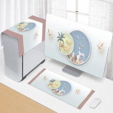 3 Pieces Computer Dust Cover Set for 1734 Inch Monitor and Keyboard, Dust Proof Scratch Resistant