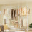 SoBuy White Telescopic Clothes Rail & Open Wardrobe 4