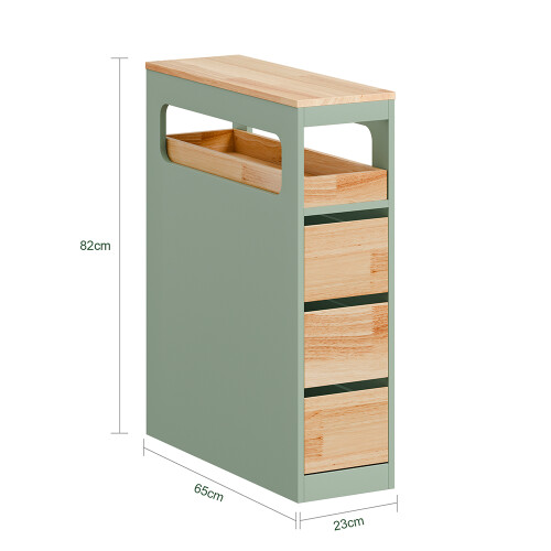 SoBuy Ντουλάπι Μπάνιου Πράσινο 23x65x82 εκ. 3 Συρτάρια 2