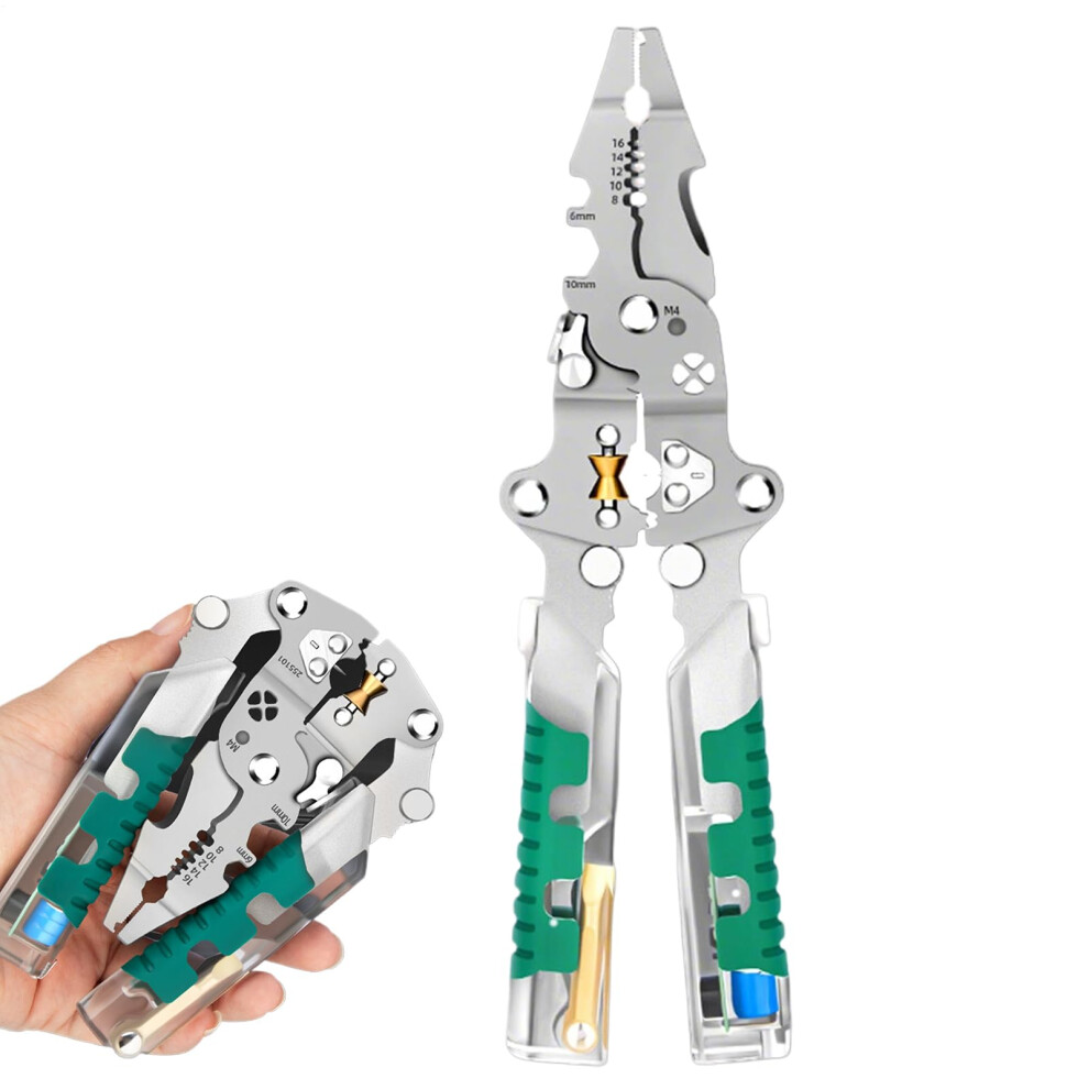Wire Cutter And Cable Stripping Pliers, Foldable Multifunctional Voltage Tester For Electricians And Diy. 9382693790200