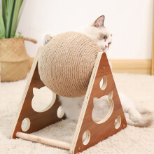 Wood & Sisál Rope Cat Toy Climbing Frame | 40cm Scratching & Interactive Play