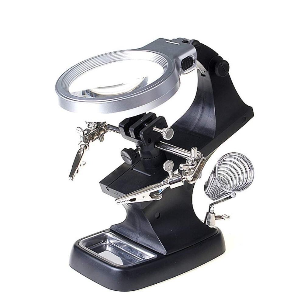 Magnifiers, Multifunctional Desktop Magnifier 3X 8X HD Lens with Auxiliary Clip Holder Magnifier Welding Mobile Phone Motherboard  Workbench USB