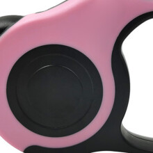 Leash retrattile rosa da 16,4 piedi con pulsante di controllo per gatti e cani