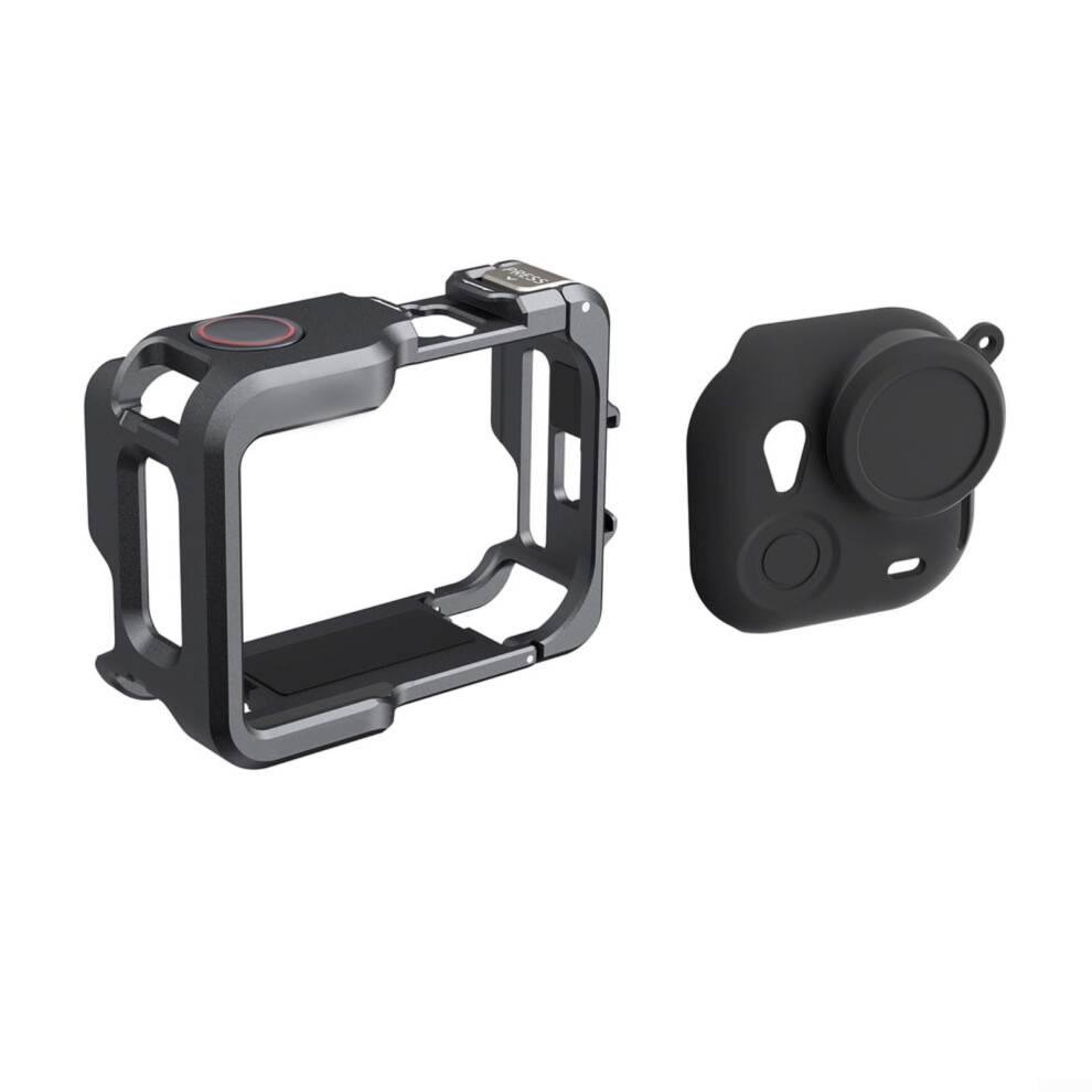 Aluminum Alloy Camera Cage With Silicone Grip Quick Release Knob Compatible With Action Camera Ultra Black 9426802651119