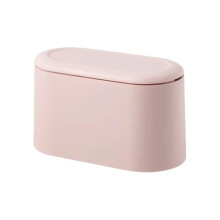Pink Mini Desktop Trash Bin Compact Lightweight Easy Clean Waste Container for Office