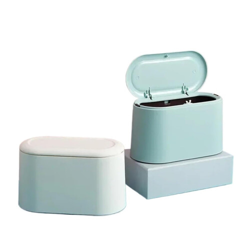 Pink Mini Desktop Trash Bin Compact Lightweight Easy Clean Waste Container for Office 1