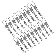 Fishing Barrel Swivels With Snap Connectors For Bait Hooks Solid Rings Metal Flexible Connectors 2.30x0.43x0.35 cm