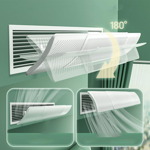 Adjustable AC Vent Deflector For Central Air Conditioning Windshield, Clean Air Supply Basic No FilterS 2