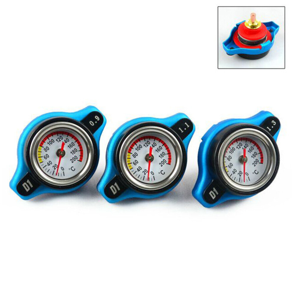 Aluminum Car Radiator Cap 0.9/1.1/1.3 Bar With Temperature Meter 8711373928854