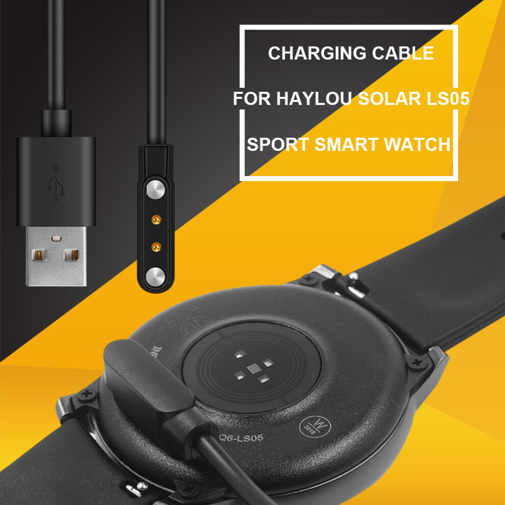 Charging Cable Compatible With Solar Ls05 Smartwatch Premium Quality Black 4681373929523