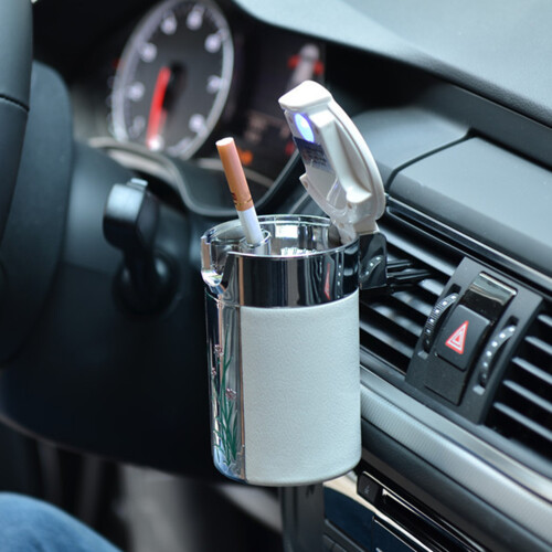 Portable Car Ashtray with LED Light, Lids, 6cm Bottom 2