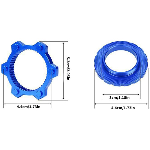 Center Lock Adapter 44mm Hub Conversion Spacers With Lock Rings Blue Bicycles Accessories 1
